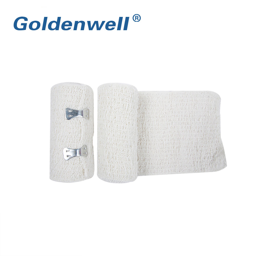 Cotton Crepe Bandage Roll with Metal Clips