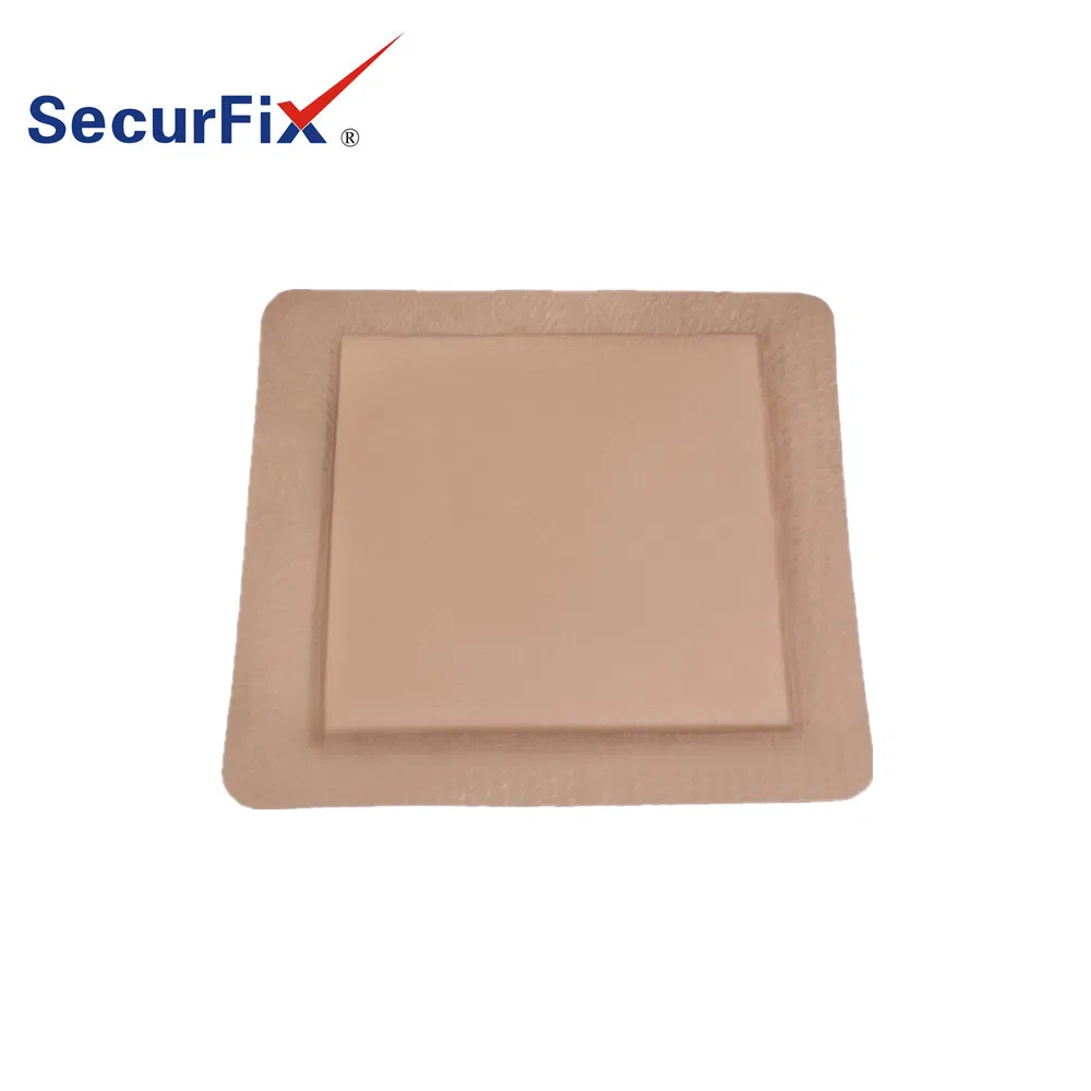 Securfix Silicone Foam Dressing with Border 12.5cm*12.5cm High Absorbency Painless Removal