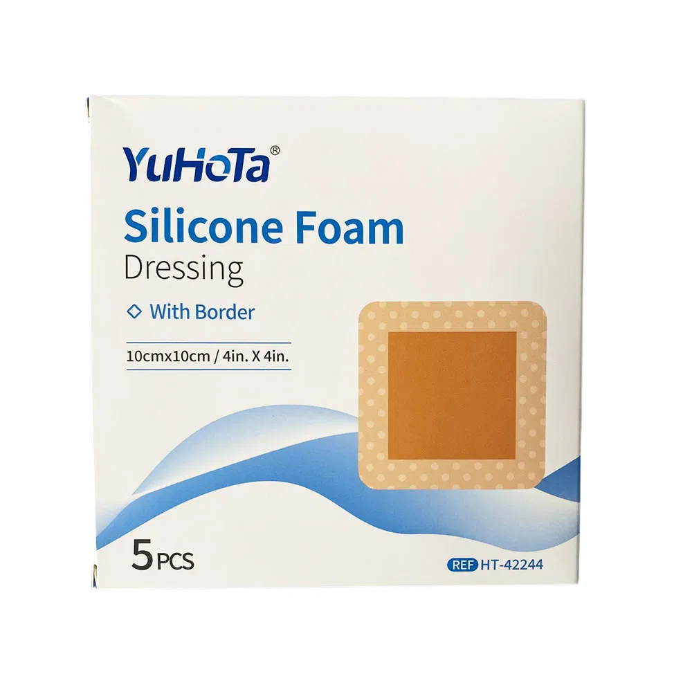 4X4 Waterproof High Absorption Silicone Foam Dressing for Wound Care
