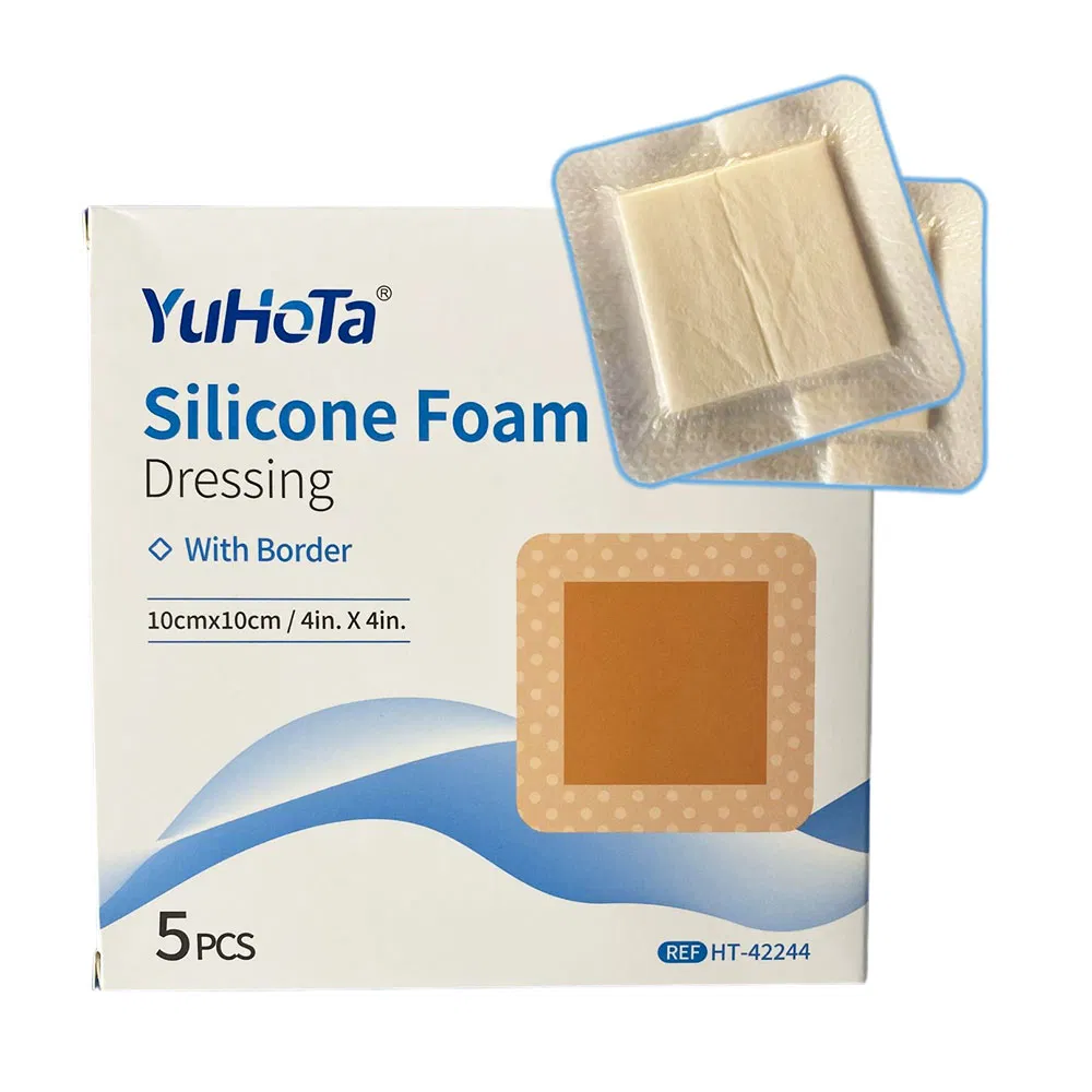 4X4 Waterproof High Absorption Silicone Foam Dressing for Wound Care