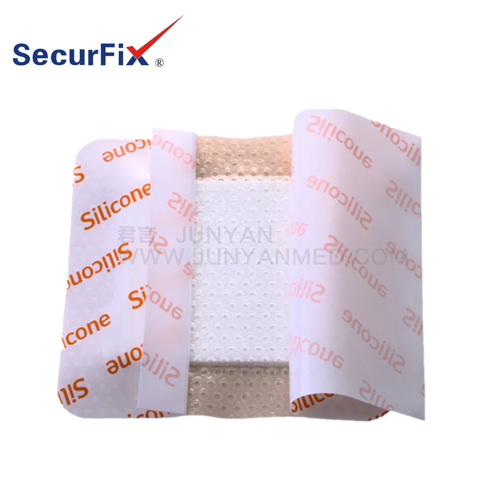 Securfix Silicone Foam Dressing with Border 12.5cm*12.5cm High Absorbency Painless Removal