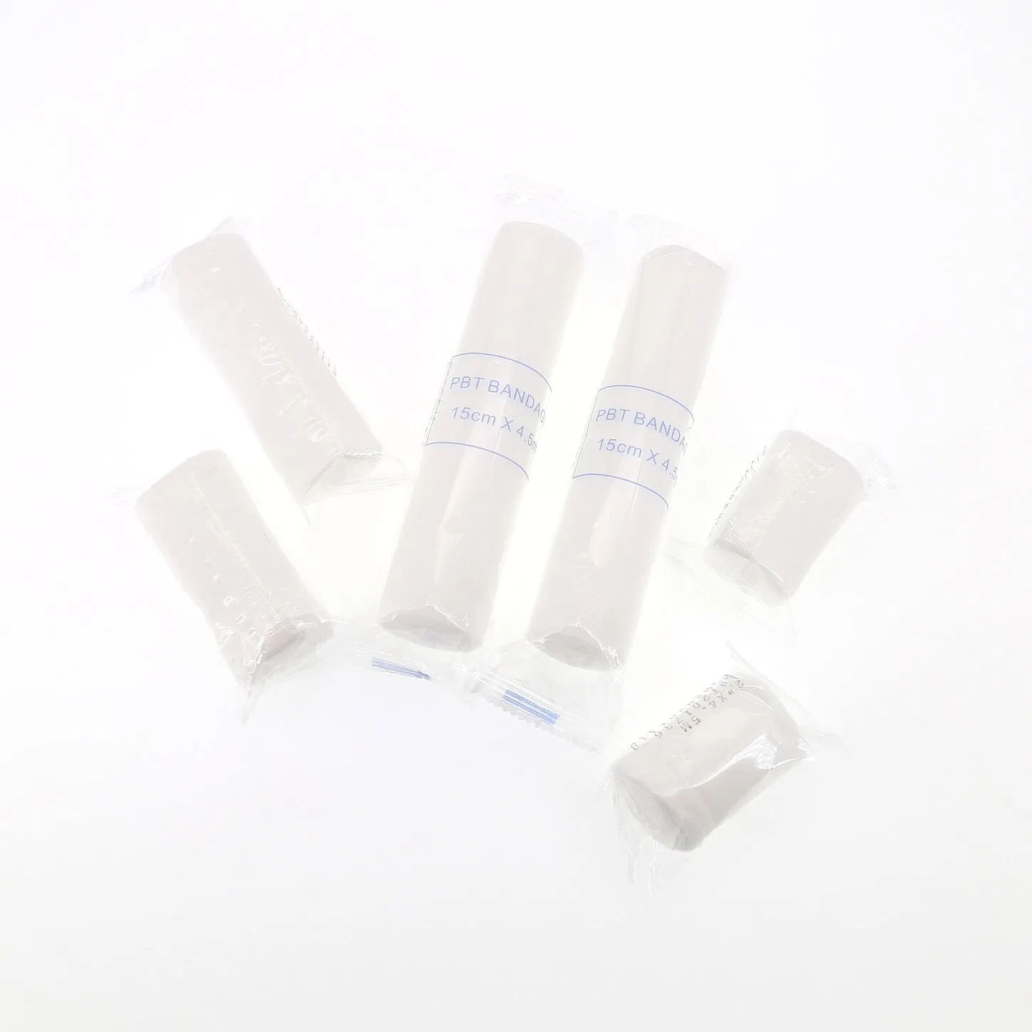 Medical First Aid Thick Cohesive Cotton Nonwoven Raw/Bleached White Elastic PBT Conforming Bandage