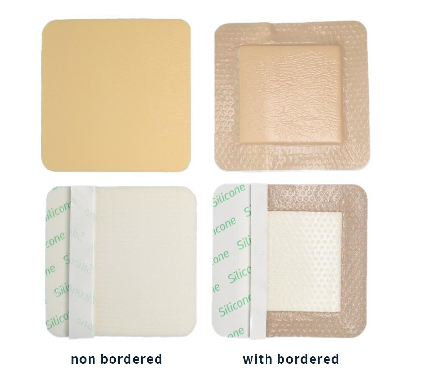 Disposable Sterile 7.5X7.5cm/10X10cm Border Silicone Wound Dressing Foam Dressing