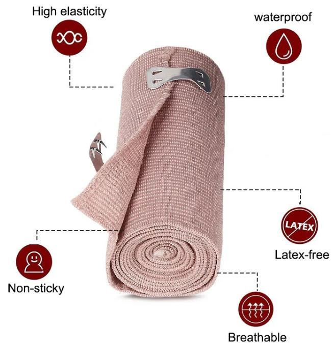 First Aid Elastic Pressure Bandage High Elastic Crepe Compression Bandage Elastic Fixing Wrap Medical Bandage
