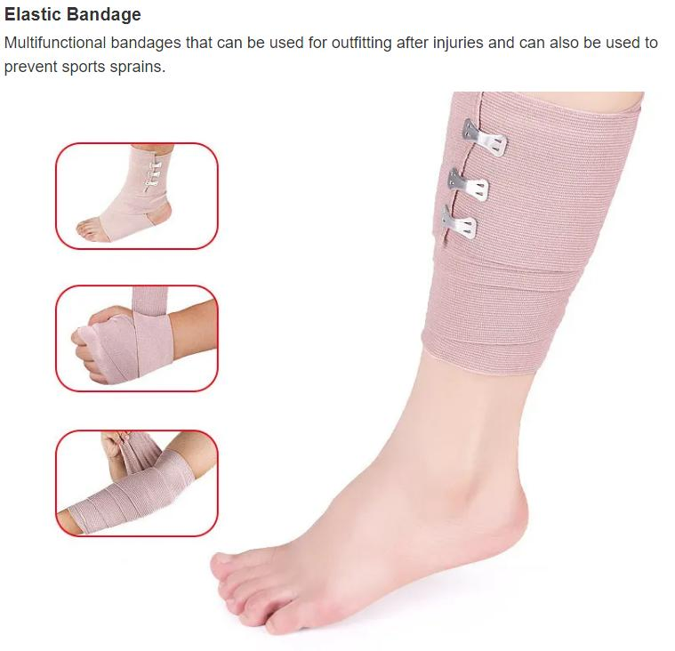 First Aid Elastic Pressure Bandage High Elastic Crepe Compression Bandage Elastic Fixing Wrap Medical Bandage