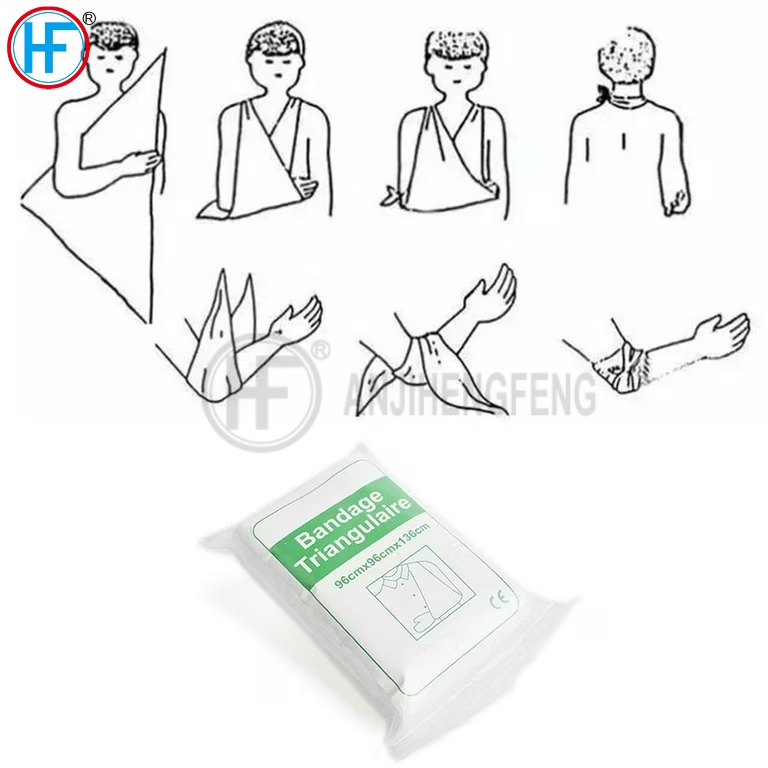 Mdr CE Approved Low Price China Manufacturer First Aid Kits Cotton or Non Woven Triangular Bandage