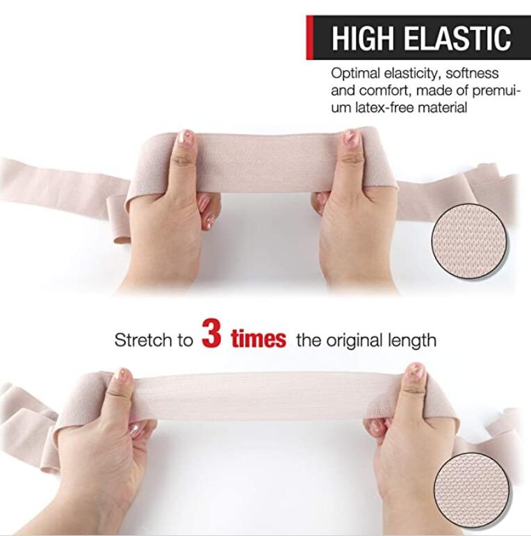 Skin Color Pressure Latex Free High Compression Elastic Bandage with Clips