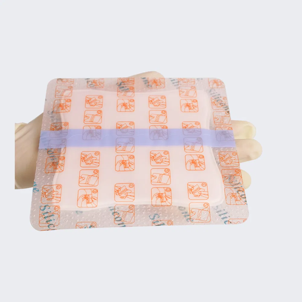 Silicone Foam Dressing with Border, 4*4'', High Absorbency Large Waterproof Silicone Wound Bandage FDA CE Approved