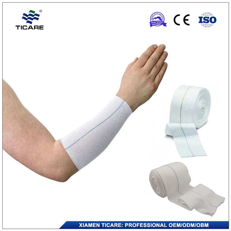 Middle Blue Green Line Stockinette Tubular Compression Bandage for Legs Fingers Ankle