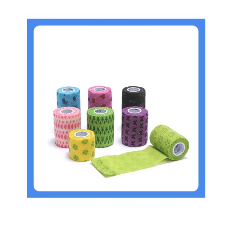 Waterproof Flexible Vet / Veterinary Hand Tear Wrap Printed Cohesive Bandage