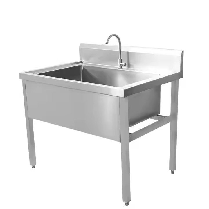 Factory Directly Supply Oman Corner Mount Kitchen Sink with Drain Board