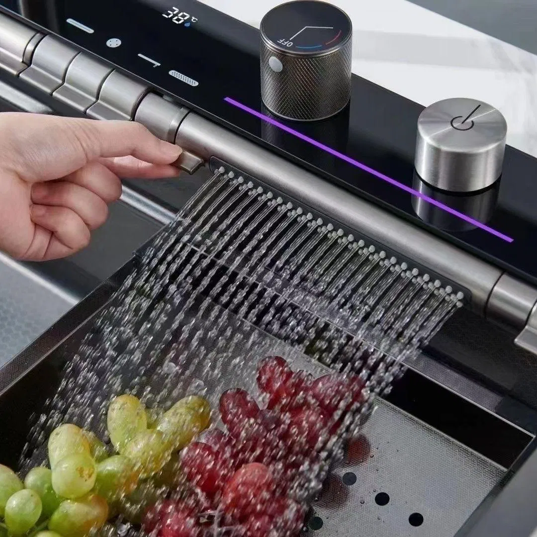 Kitchen Sink with Integrated Cutting Board/Drain Bowl - Space-Saving Design