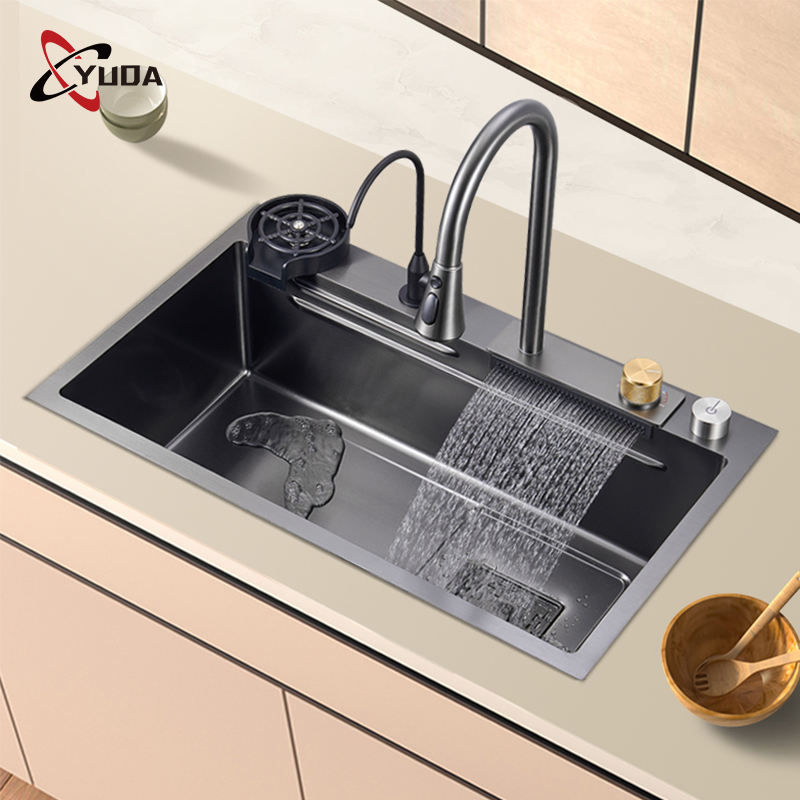 Smart Commercial Black Nano Stainless Steel Undermount Kitchen Sink Fregadero Cocina