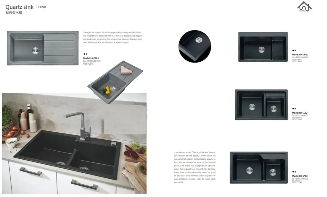 Black Granite Quartz Kitchen Sink 3