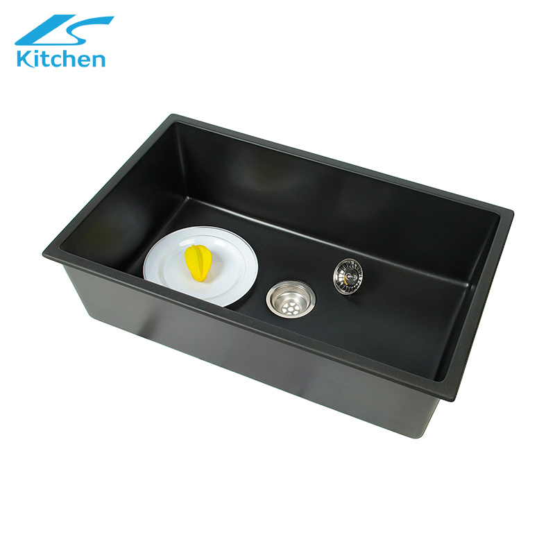 Modern Multifunctional Quartz Stone Black Granite Composite Kitchen and Bathroom Sink