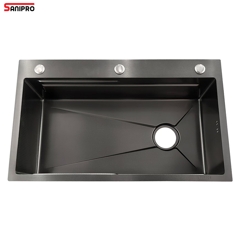 Sanipro Factory Price Anti-Scratch Kitchen Sink Stainless Steel Handmade Single Sinks with Cutting Board and Inner Bowl