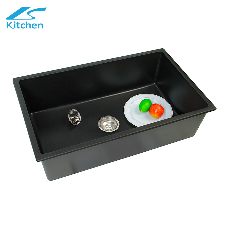 Modern Multifunctional Quartz Stone Black Granite Composite Kitchen and Bathroom Sink