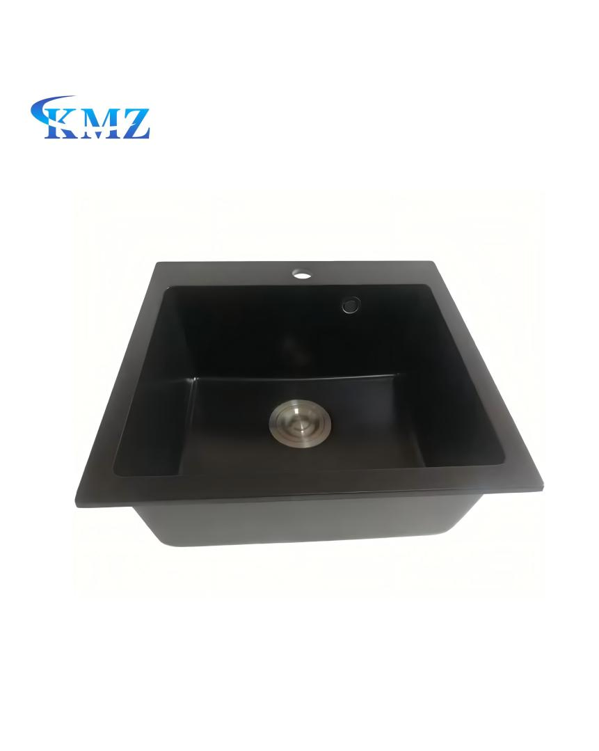 Contemporary Brushed Topmount Stainless Steel Single Bowl Deep Small Black Drop in Kitchen Sinks