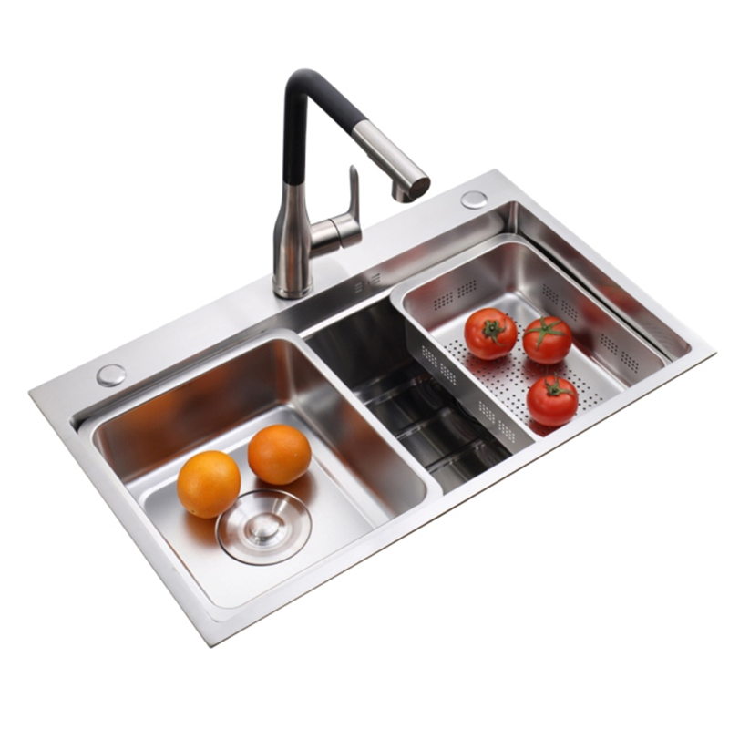 New Kitchen Sink Nano Silver Stainless Steel with Cutting Board Dishwashing Sink