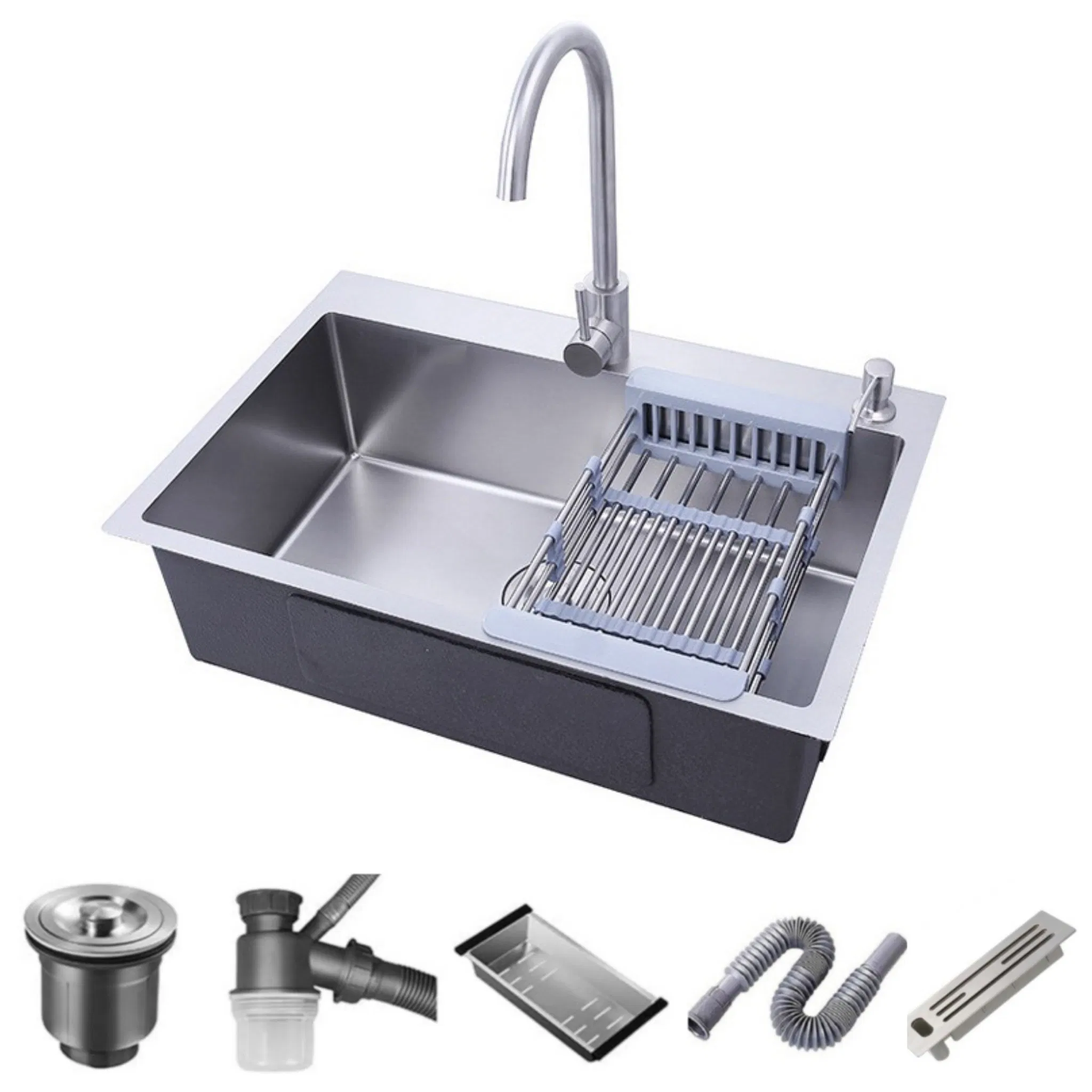Drop-in Kitchen Sink Single Bowl, Topmount Kitchen Stainless Steel Sink