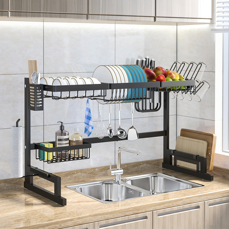 Retractable Adjustable Size: 65-85cm Stretchable Sink Drainage Rack, Perfectly Fits Most Kitchen Sinks/Countertops, Free to Adjust for Different Space Needs.