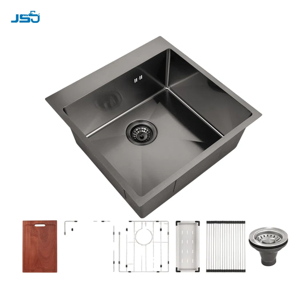 PVD Nano Black Topmount Stainless Steel Single Bowl Small Kitchen Sink