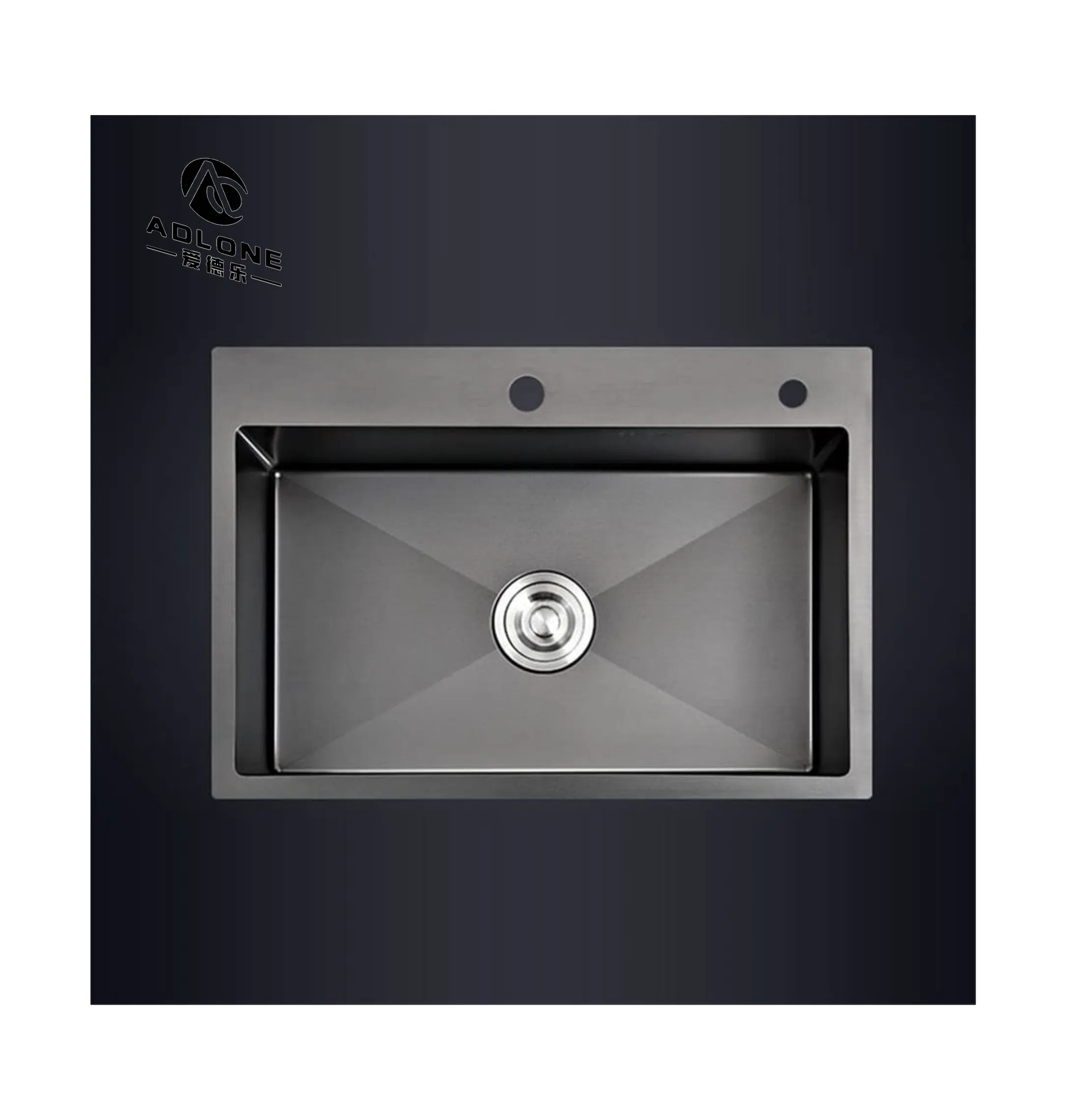 New Design 304 Nano Black Kitchen Sink Stainless Steel Double Bowls Double Steps Smart Cup Washer Sink Drain Trash Handmade Kitchen