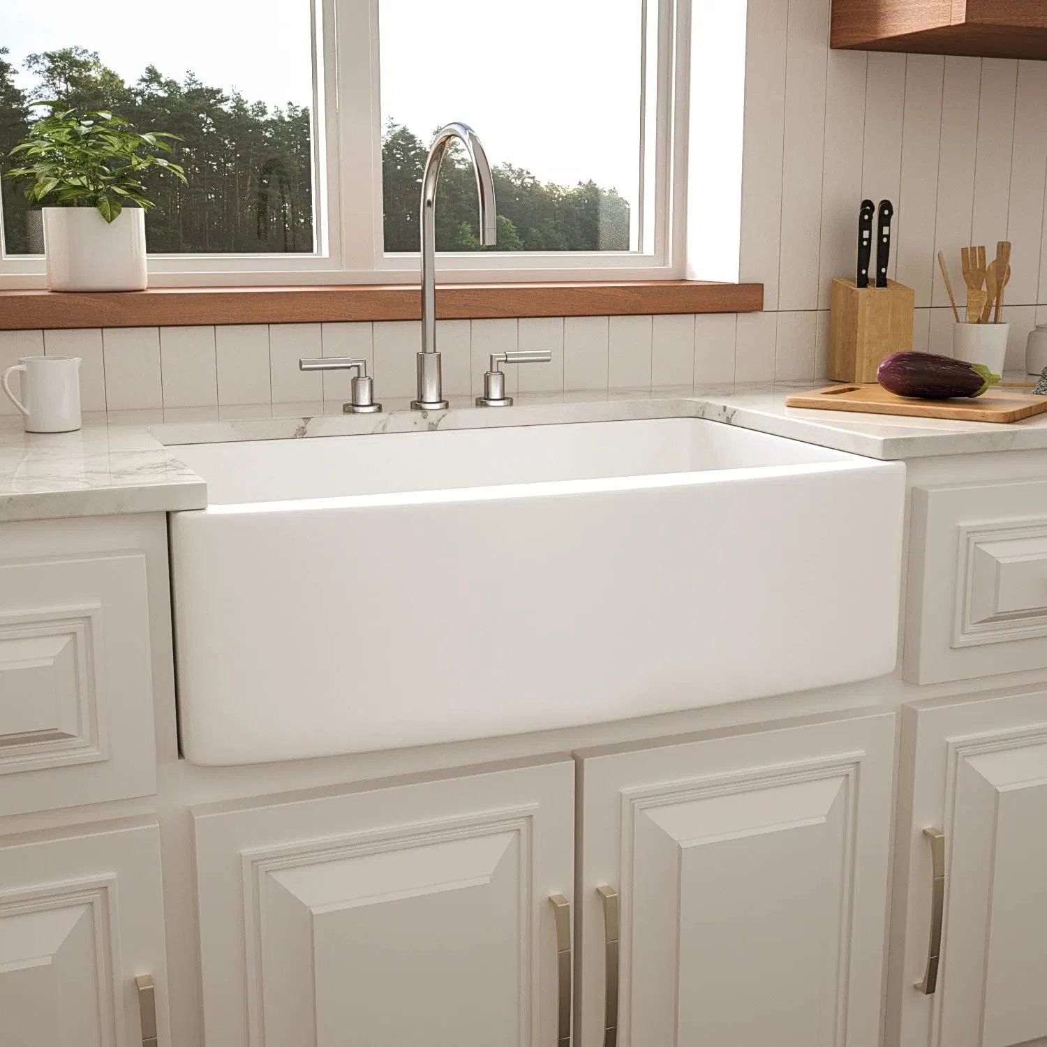 Cupc Ceramic Fireclay Black Matte Sink Farmhouse Sink Kitchen Ceramic Apron Front Farm Kitchen Sinks