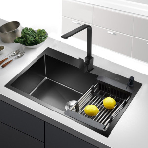 High-Quality 304 Stainless Steel Kitchen Sink with Integrated Drain Rack