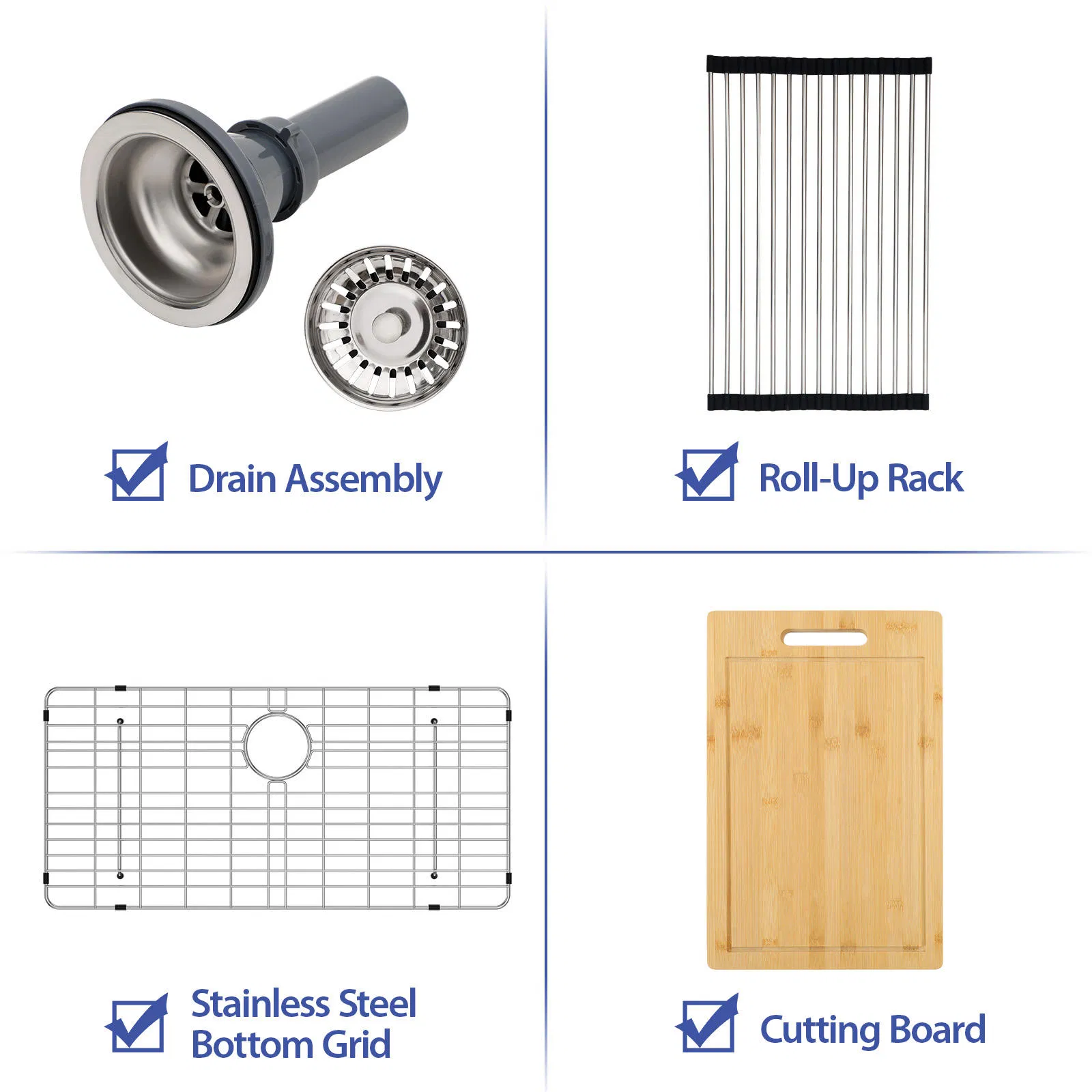 Black Kitchen Wash Bowl with Workstation Undermount Granite Composite Single Bowl Kitchen Sink Quartz Kitchen Sink Quart