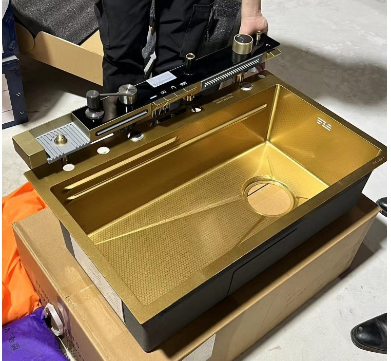 Modern Trendy Stainless Steel Handmade Sink Faucet with Stretchable Design