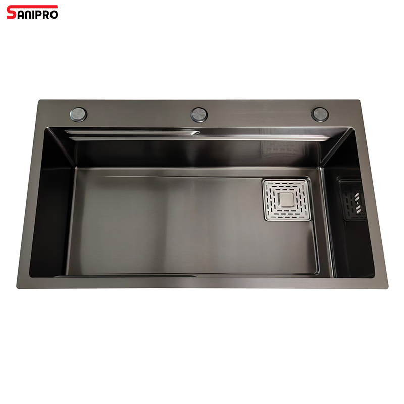 Sanipro Factory Price Anti-Scratch Kitchen Sink Stainless Steel Handmade Single Sinks with Cutting Board and Inner Bowl