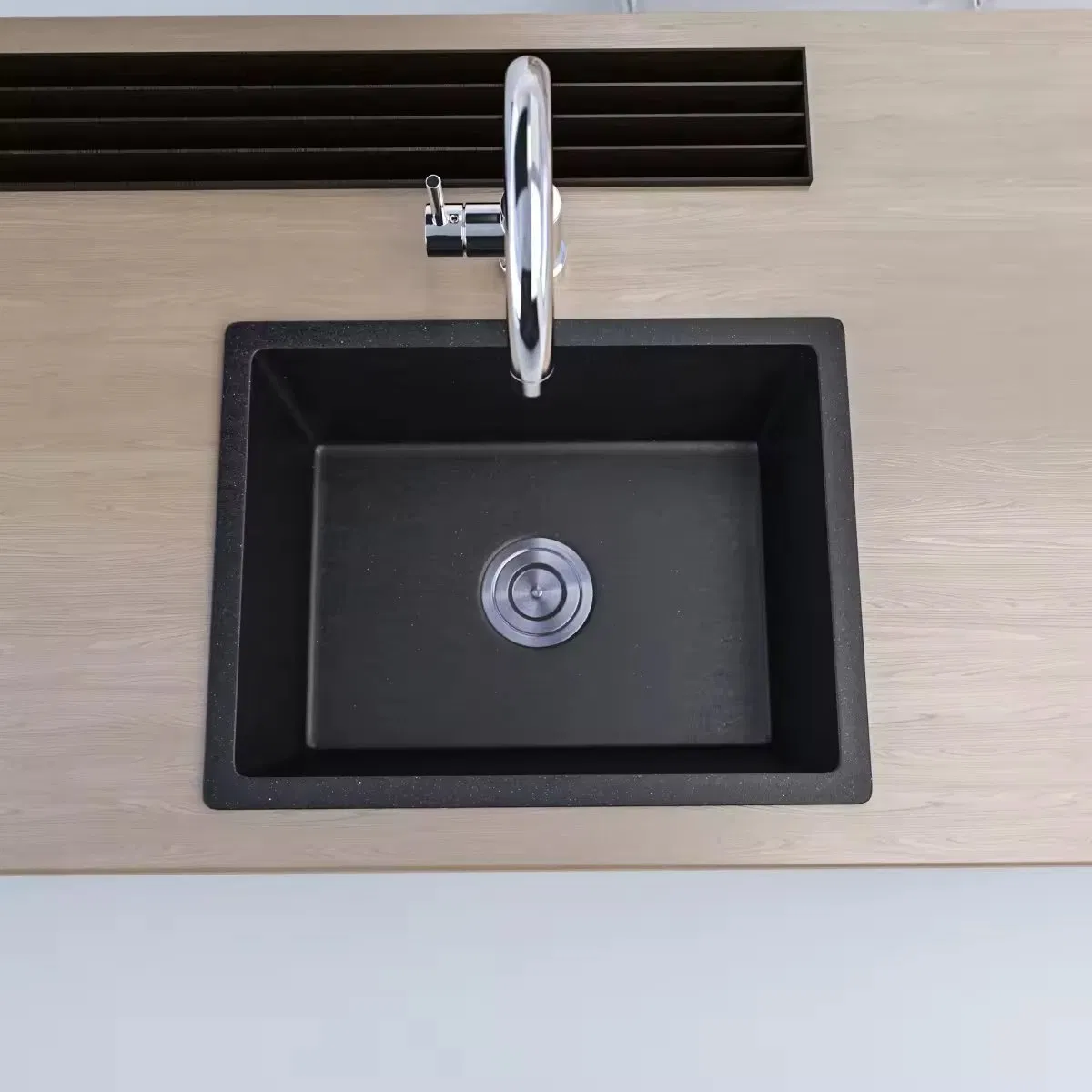 Small Granite Composite Black Kitchen Sink Quartz Undermount &amp; Top Mount Drop in Laundry Utility Square Sink