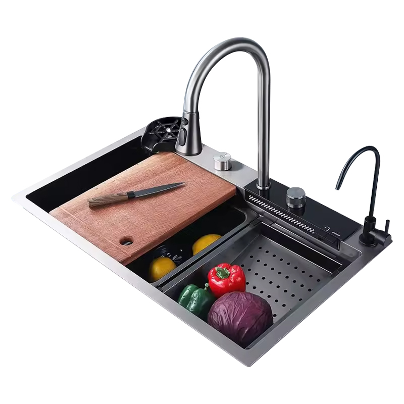 Stainless Steel 304 Black Color Smart Kitchen Sink with Cutting Board