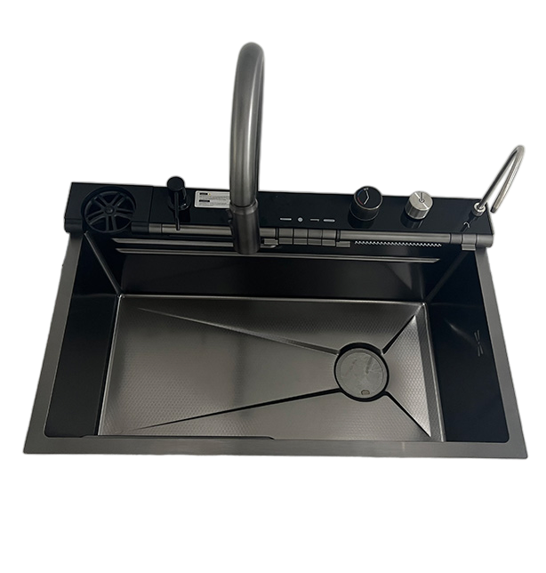 Smart Stainless Steel Kitchen Sink Handmade Nano Black Belt Digital Display Undermount Kitchen Sink Fregadero De La Cocina
