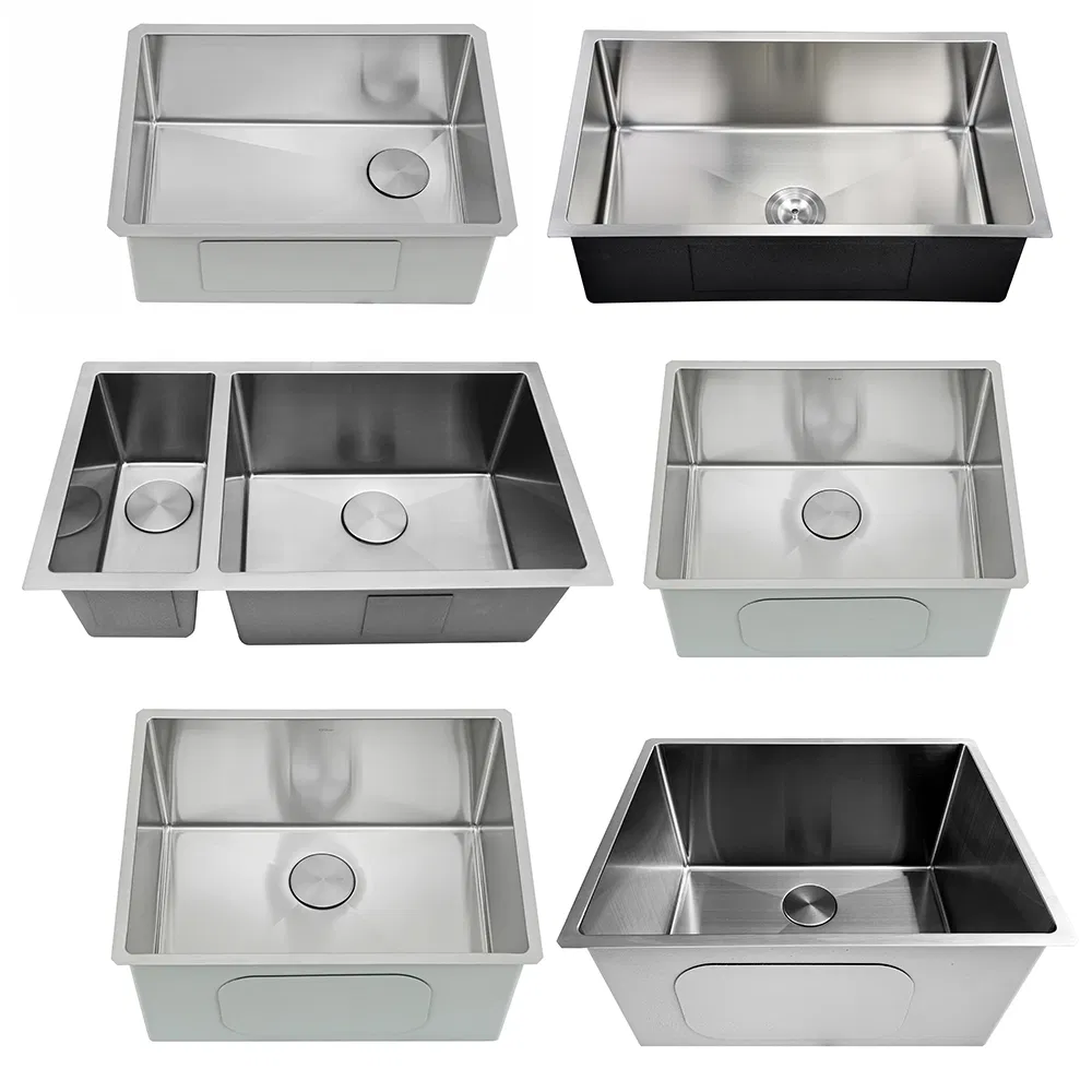 Manufacturer Direct Single Double Bowl Kitchen Sink Undermount Wash Basin Handmade Stainless Steel Sink
