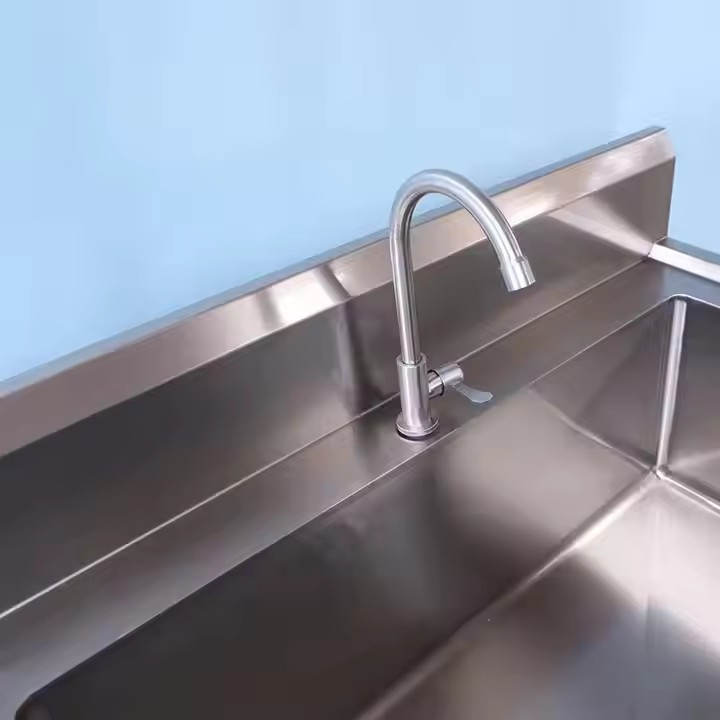 Factory Directly Supply Oman Corner Mount Kitchen Sink with Drain Board