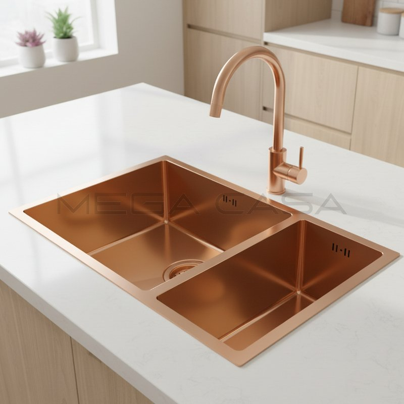Premium Stainless Steel 304/316 Under Mount Kitchen Sink Handmade Customized Size 650X440X205mm