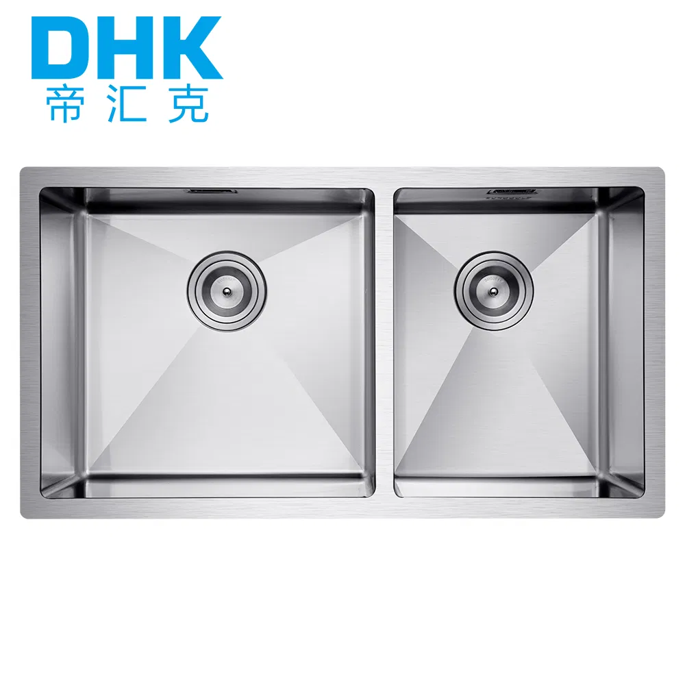 China Wholesale Upc Handmade SUS304 Double Bowl Stainless Steel Under Mount Kitchenware Kitchen Sink