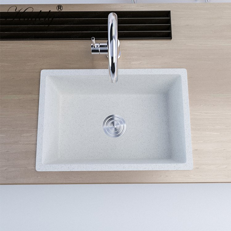 Single Bowl Modern Quartz Kitchen Undermount Basin Kitchen Sink Black