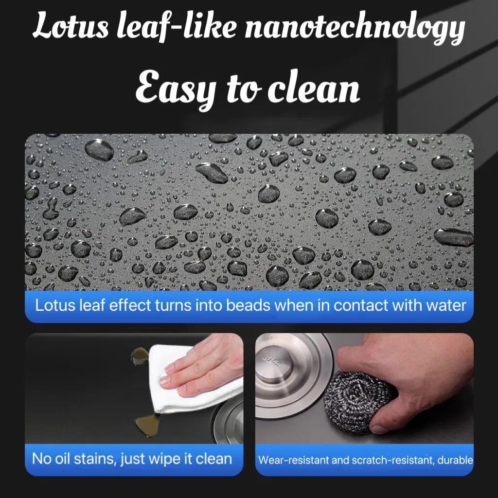 Kitchen Sink Nano Black with Stainless Steel Cutting Board Sophisticated Design