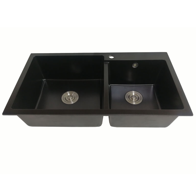 China Wholesale Quartz Stone Kitchen Sink Outdoor Farm Deep Double Bowl Wash Basin Apron Front Farmhouse Sink