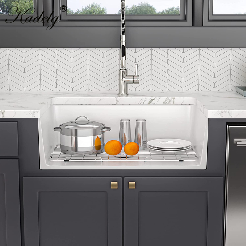 Modern Design 30 Inches White Single Bowl Farm House Sink Apron Front Ceramic Farmhouse Kitchen Sink