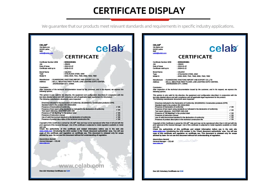 Certifications