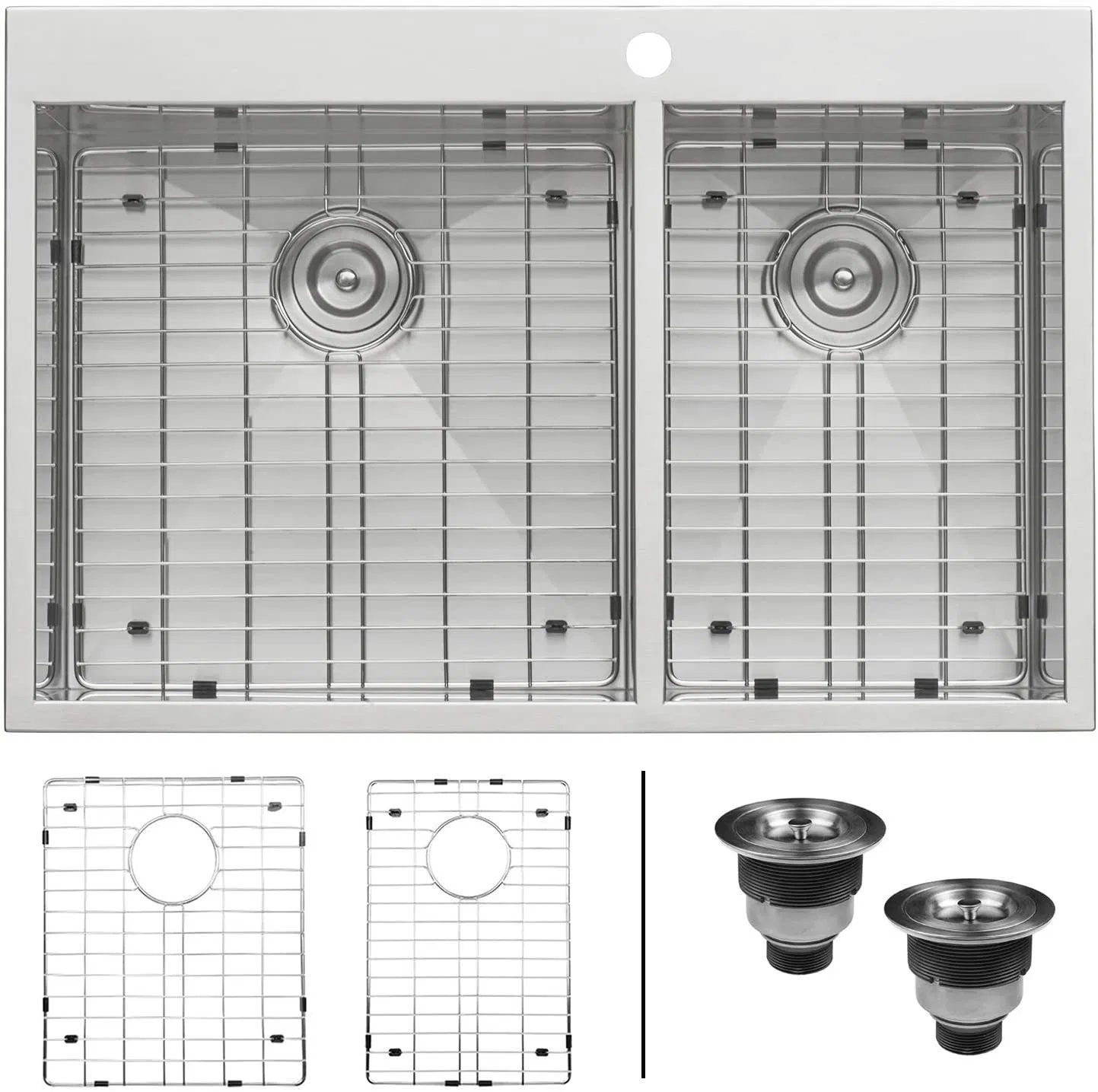 Drop-in 60/40 Double Bowl 16 Gauge 10-Radius Topmount Stainless Steel Kitchen Sink