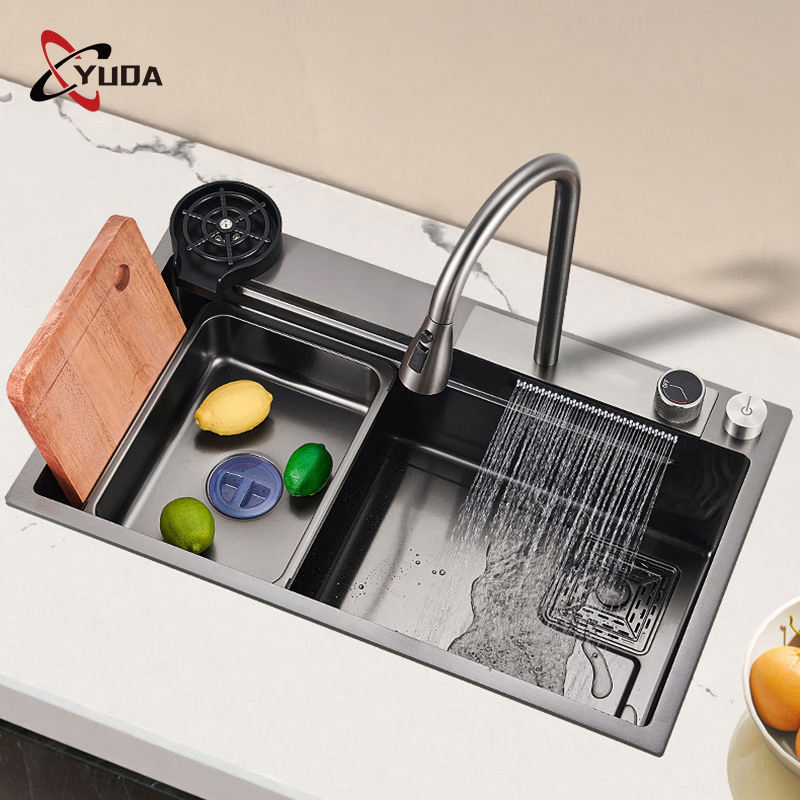 Smart Commercial Black Nano Stainless Steel Undermount Kitchen Sink Fregadero Cocina