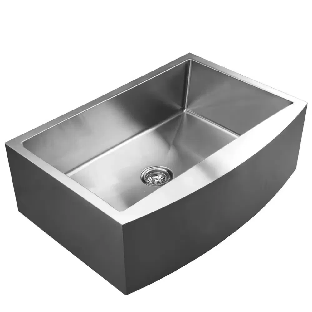 Farmhouse Farm Style Country Single Bowl Stainless Steel Handmade Kitchen Front Apron Sink