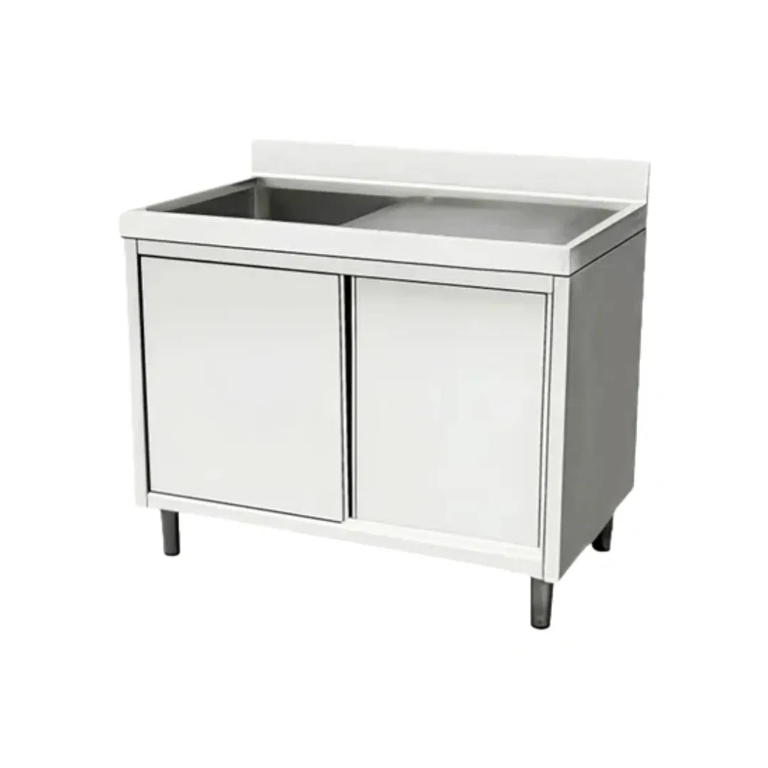 Commercial Stainless Steel Sink with Integrated Cutting Board Platform Insert for Butcher Work Areas