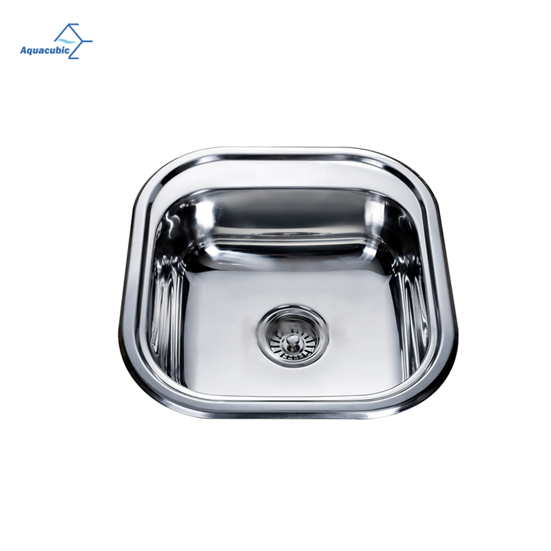 Aquacubic Press Hydrolic Make Stainless Steel Undermount Round Corner Double Bowl Moduled Kitchen Sink
