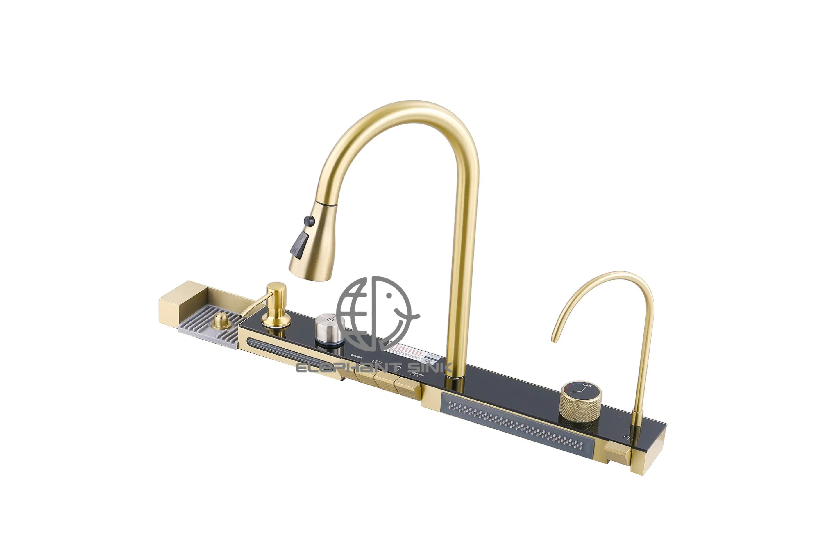 Premium Gold Stainless Steel Kitchen Sink with Digital Display